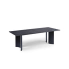Mesa de comedor de piedra oscura y metal negro Chenini