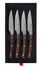 Set de 4 cuchillos chuleteros Icel ST03000 con mango de palosanto