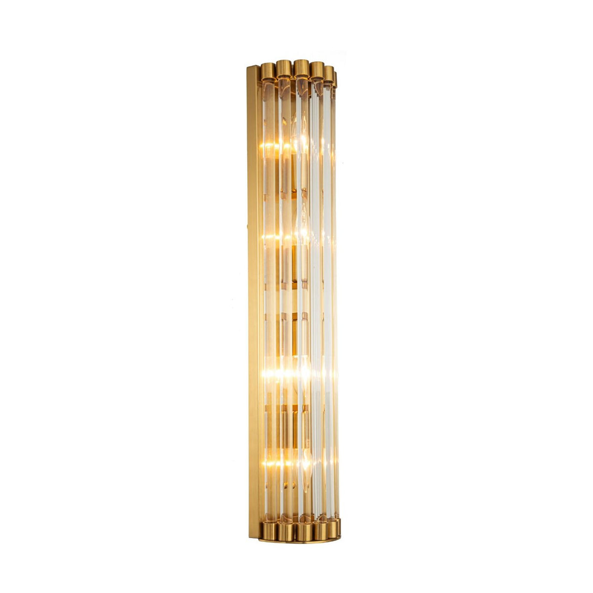 Aplique de pared de latón dorado y cristal Aínsa