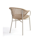 Sillón de comedor de cuerda lino y metal Atlantis
