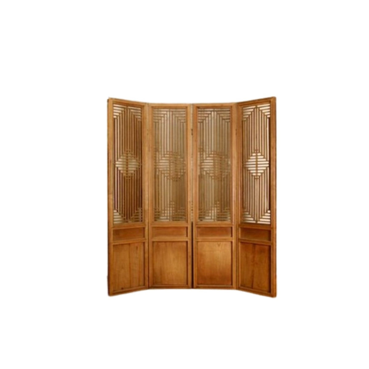 Biombo antiguo chino de madera de cuatro hojas Korčula