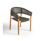 Silla de exterior eucalipto y cuerda gris Centuri