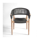 Silla de exterior eucalipto y cuerda gris Centuri