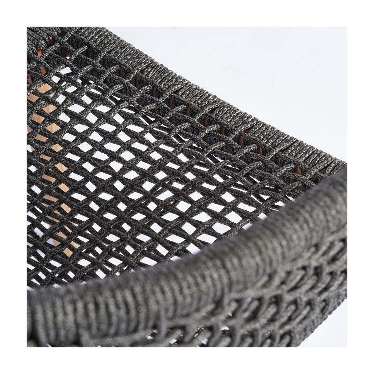 Silla de exterior eucalipto y cuerda gris Centuri