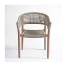 Silla de exterior eucalipto grisáceo y cuerda blanca Sète