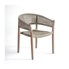 Silla de exterior eucalipto grisáceo y cuerda blanca Sète