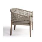 Sillón bajo de madera y cuerda blanco grisáceo Omiš