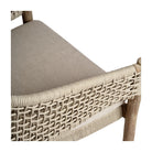 Sillón bajo de madera y cuerda blanco grisáceo Omiš