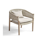 Sillón bajo de madera y cuerda blanco grisáceo Omiš