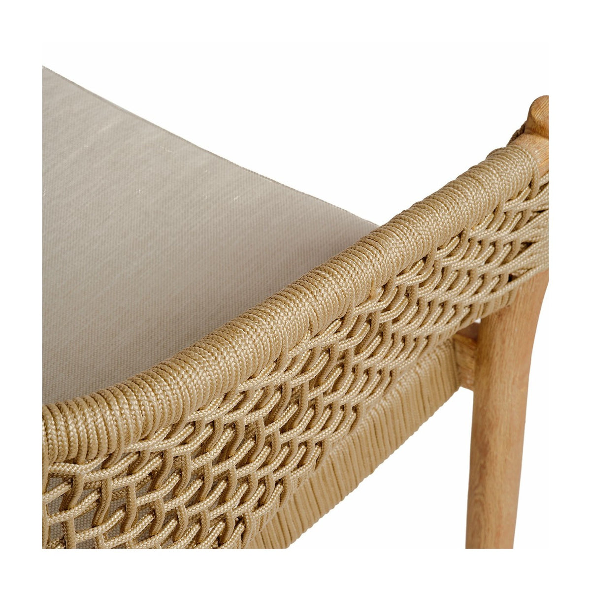 Sillón bajo de madera y cuerda arena Primošten