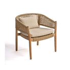 Sillón bajo de madera y cuerda arena Primošten