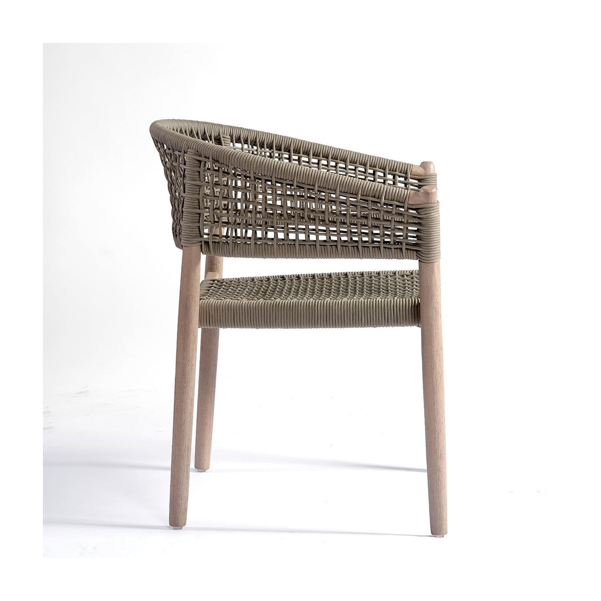 Silla de exterior eucalipto grisáceo y cuerda topo Céret