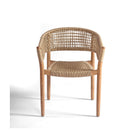 Silla apilable de exterior eucalipto y cuerda arena Biot