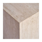 Mesa auxiliar cubo de travertino beige Bulla Regia
