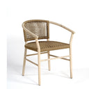 Sillón de comedor de teca y cuerda camel Tinos