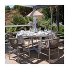 Sillón de comedor de teca y cuerda camel Tinos