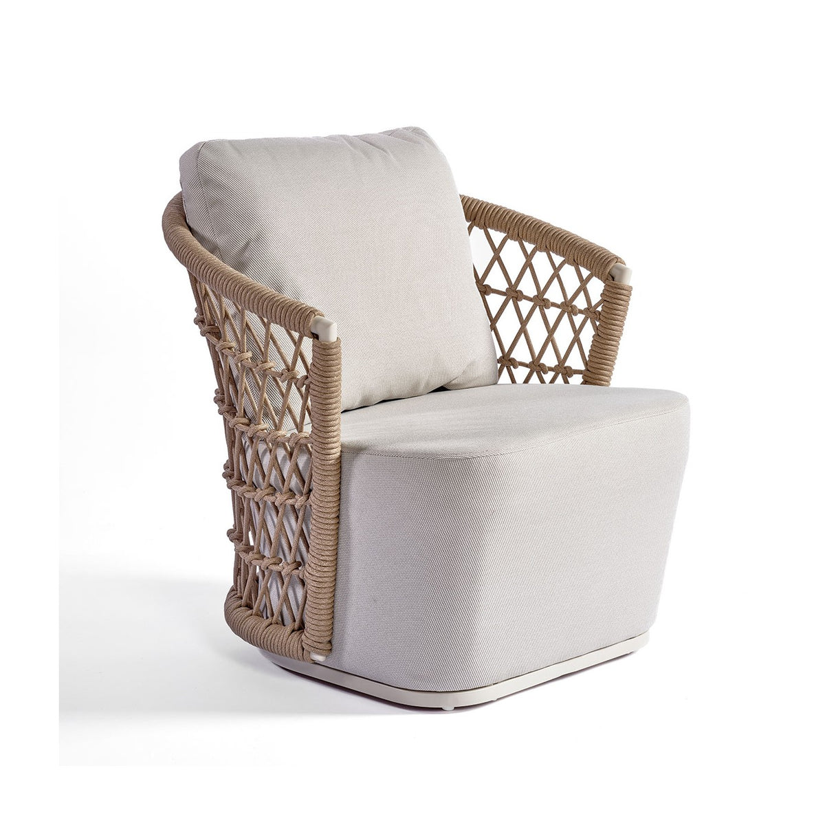 Sillón de exterior de cuerda en red y aluminio Oppède