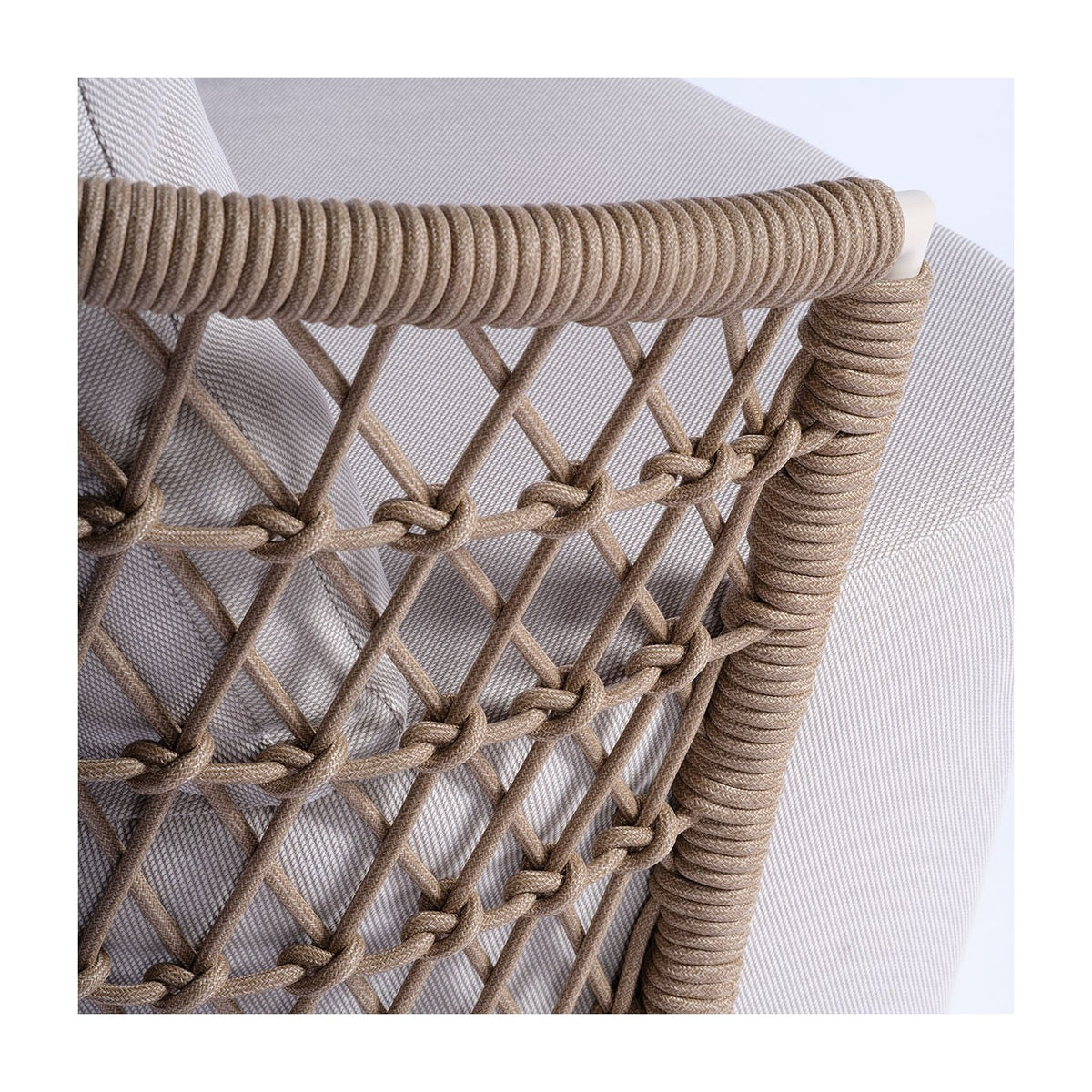 Sillón de exterior de cuerda en red y aluminio Oppède