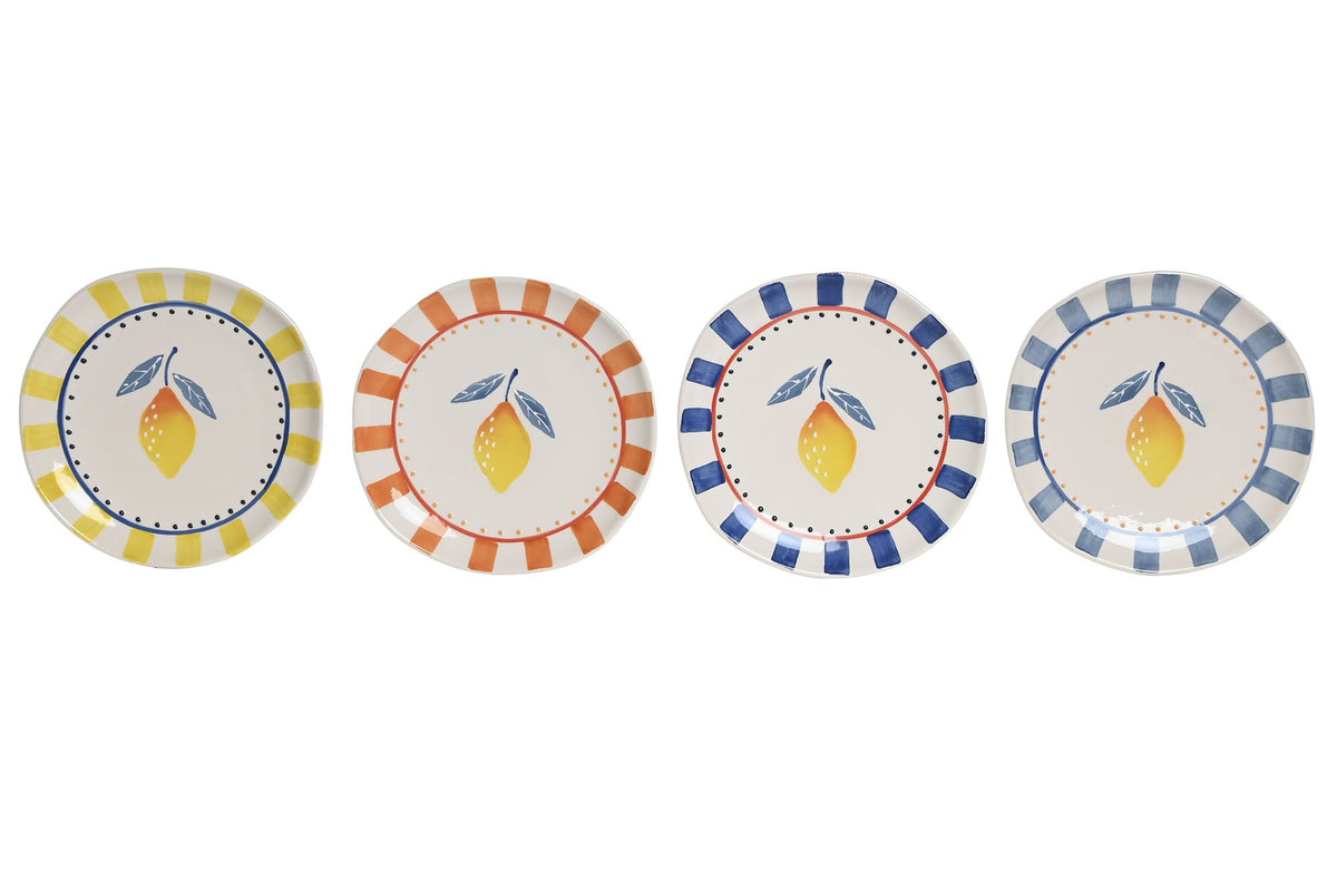 Set de 4 platos de gres Limoncello