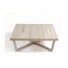 Mesa de centro cuadrada de exterior teca y metal beige Monsaraz