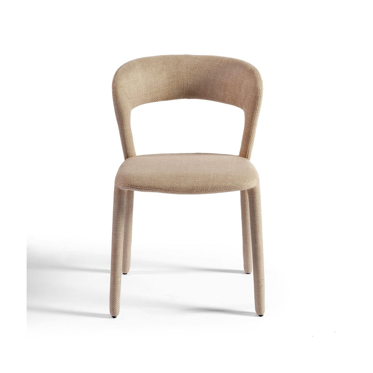 Silla tapizada gris topo de líneas curvas Nonza
