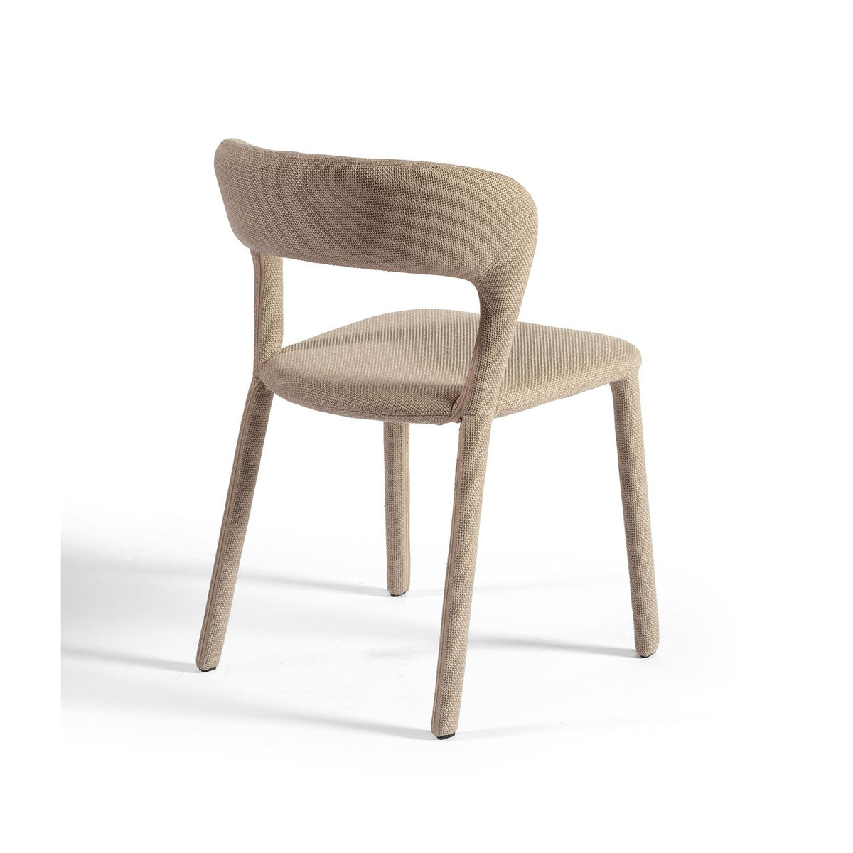 Silla tapizada gris topo de líneas curvas Nonza