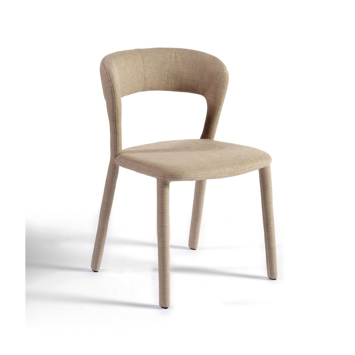 Silla tapizada gris topo de líneas curvas Nonza