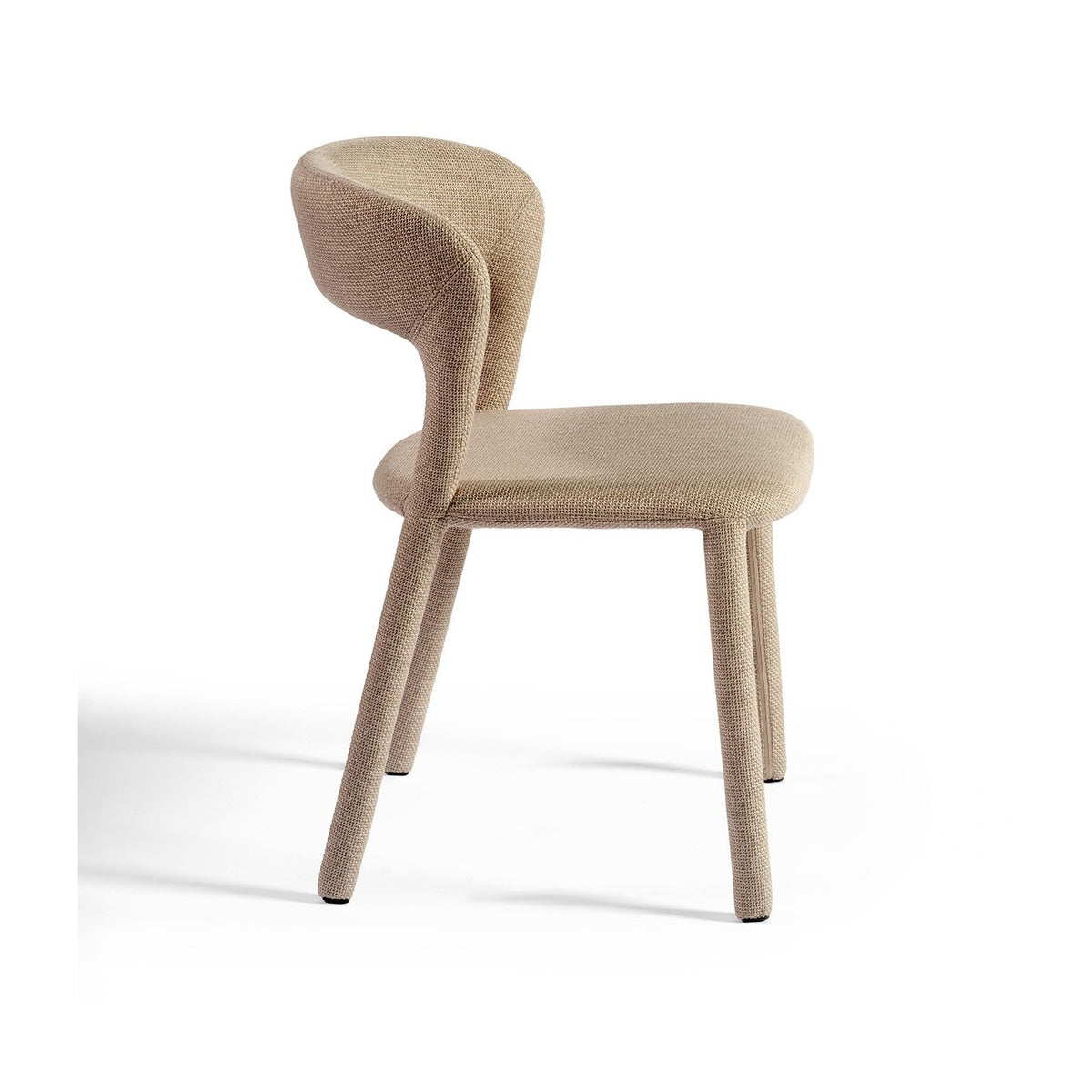 Silla tapizada gris topo de líneas curvas Nonza