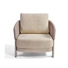 Sillón bajo de exterior de cuerda y tapizado arena Oualidia