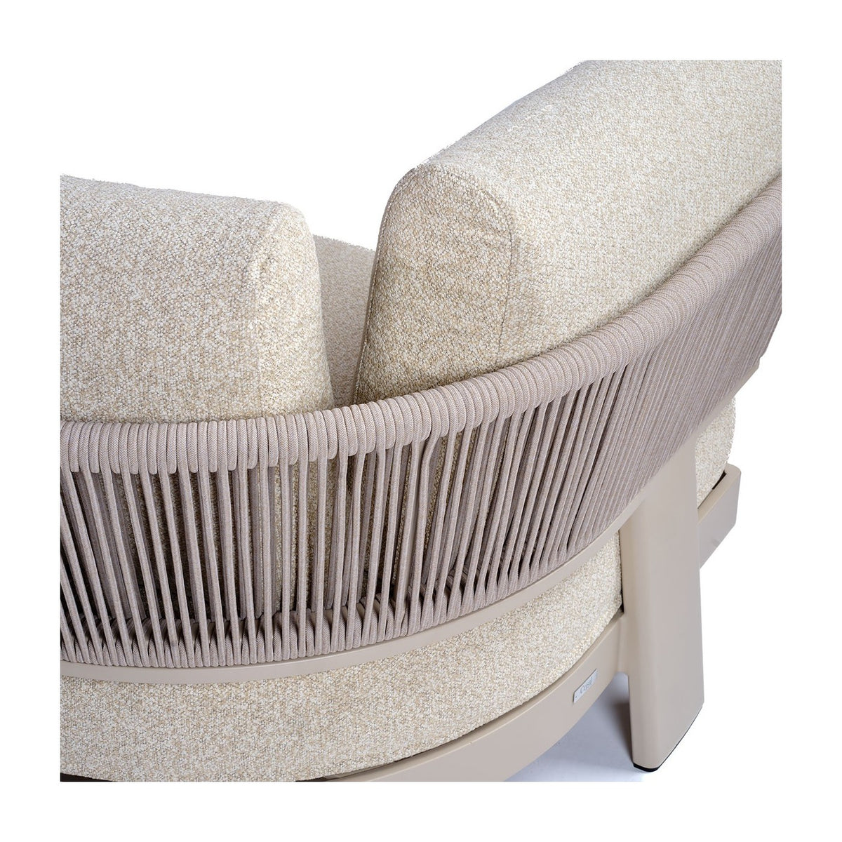 Chaise longue de exterior de cuerda y tapizado arena Taghazout