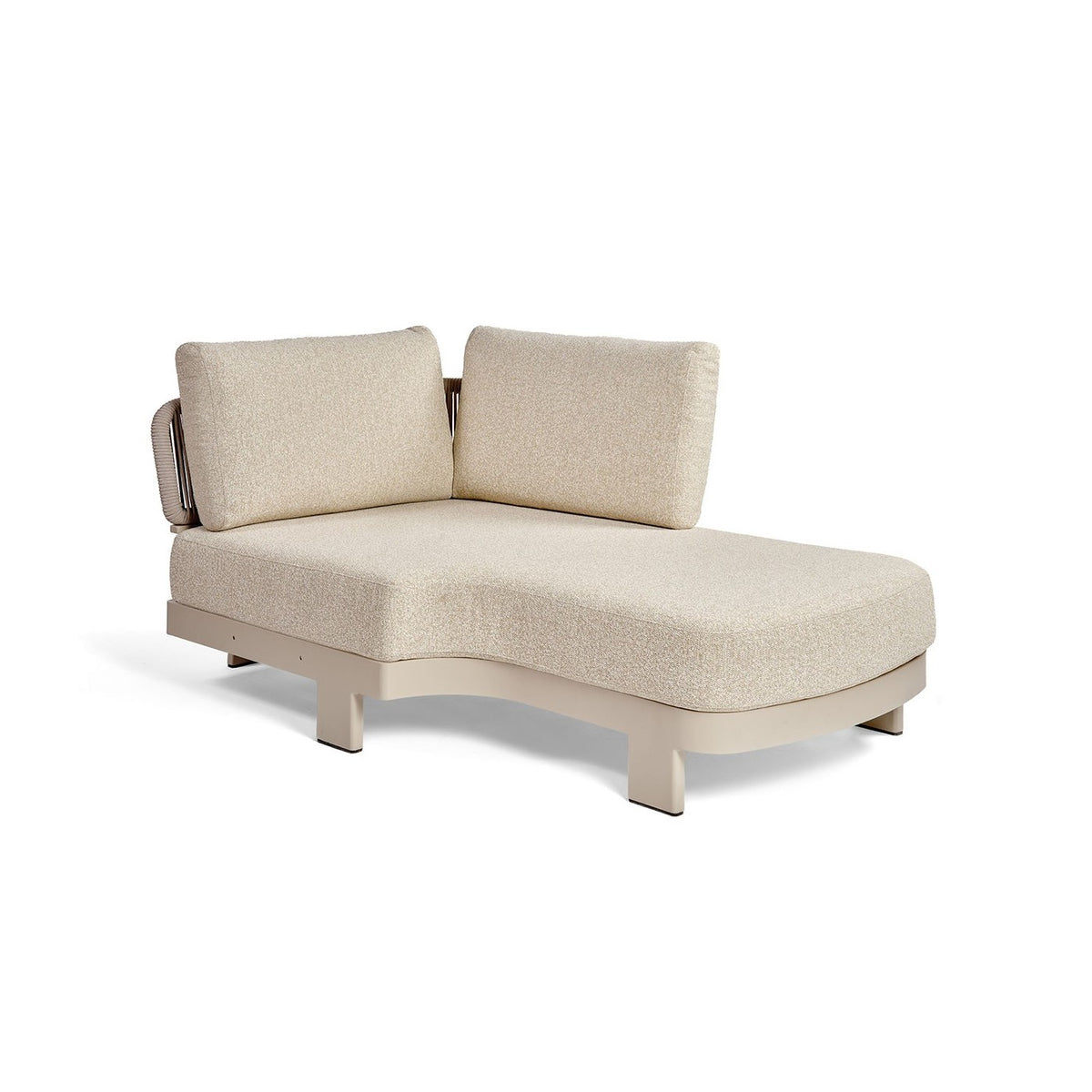 Chaise longue de exterior de cuerda y tapizado arena Taghazout
