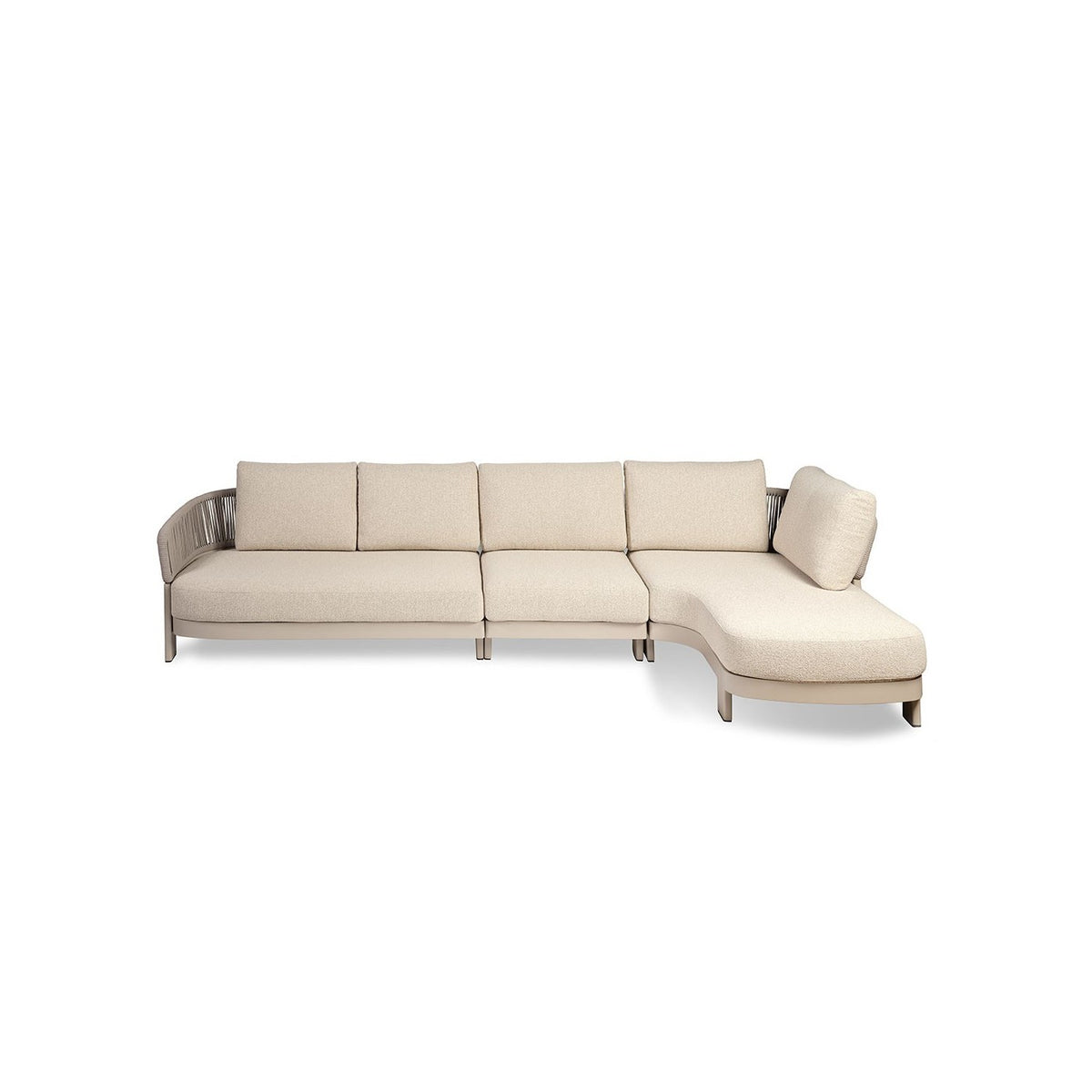 Chaise longue de exterior de cuerda y tapizado arena Taghazout