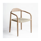 Silla apilable de eucalipto y cuerda gris claro Ponta Delgada