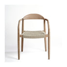 Silla apilable de eucalipto y cuerda gris claro Ponta Delgada