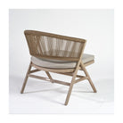 Sillón bajo de teca blanqueada y cuerda camel Kimolos