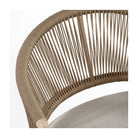 Sillón bajo de teca blanqueada y cuerda camel Kimolos