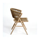 Silla de exterior de teca blanqueada y cuerda camel Antiparos