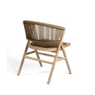 Silla de exterior de teca blanqueada y cuerda camel Antiparos