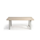 Mesa de comedor de exterior teca blanqueada y aluminio Corniglia