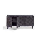 Aparador de roble black brown con puertas de mosaico Labin