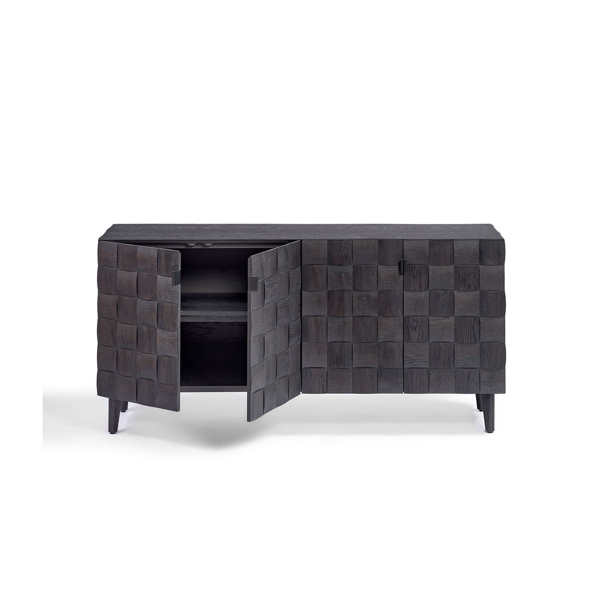 Aparador de roble black brown con puertas de mosaico Labin