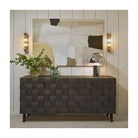 Aparador de roble black brown con puertas de mosaico Labin