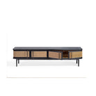 Mueble de TV de roble negro y ratán Sa Caleta