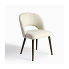 Silla tapizada marfil y madera oscura Chora