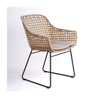 Sillón de comedor de exterior ratán y metal gris Astypalea