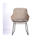 Sillón de comedor de exterior ratán y metal gris Astypalea