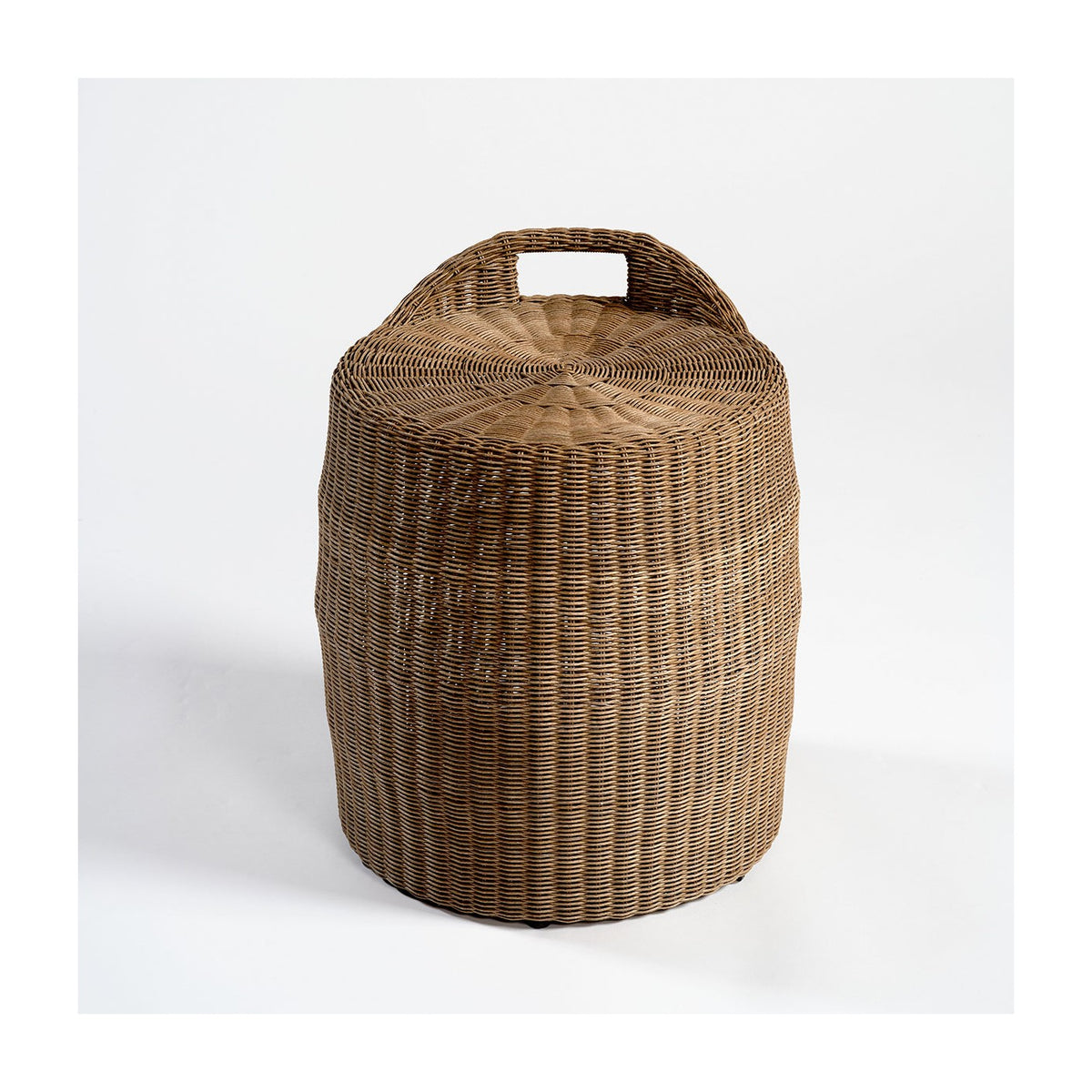 Mesa auxiliar cilíndrica de ratán sintético natural Cetara