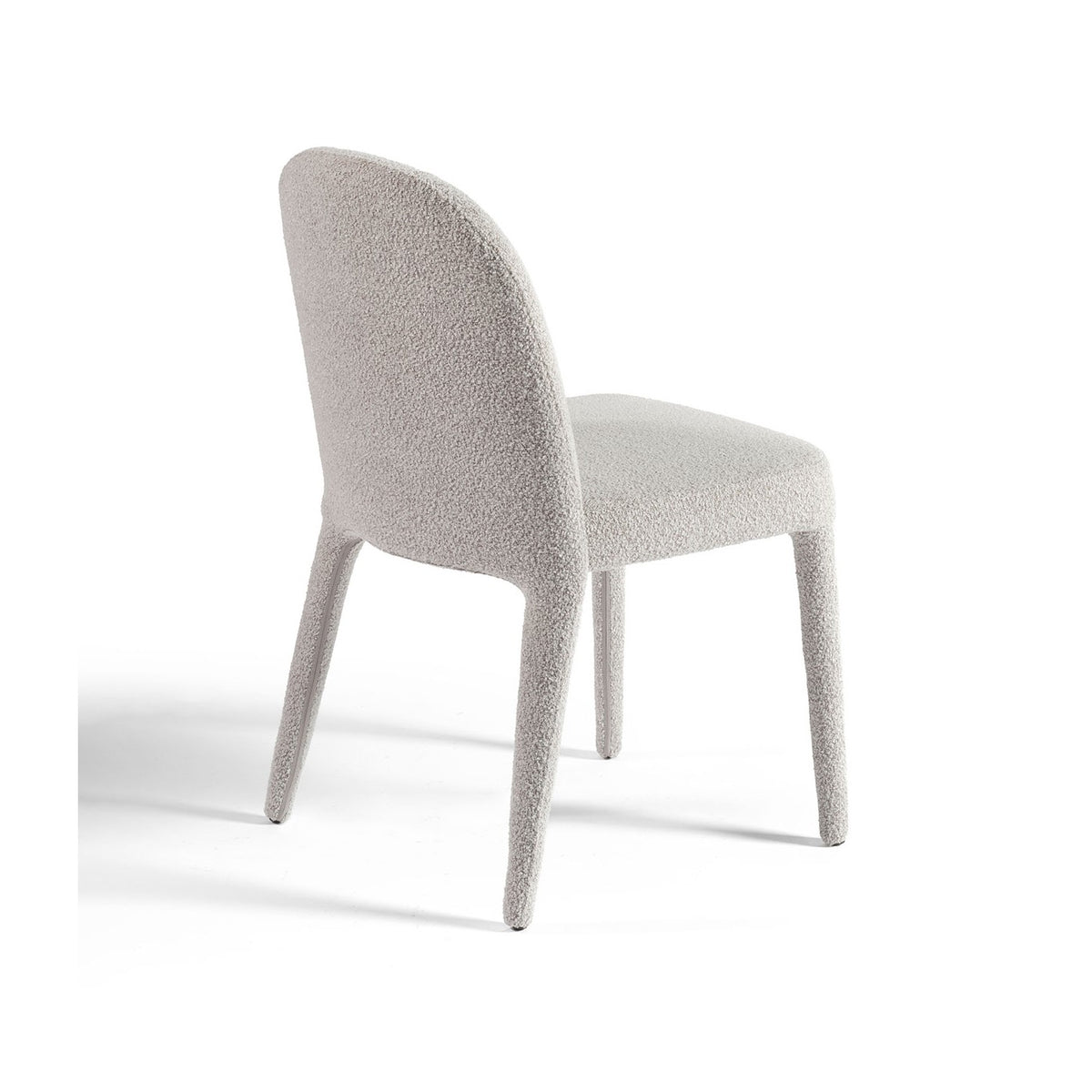Silla tapizada en bouclé grisáceo Collioure