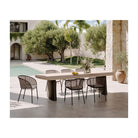 Mesa de comedor de teca y fibra de vidrio oscura Cala Tarida