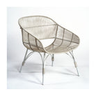 Sillón de exterior de resina y metal gris piedra Loutro